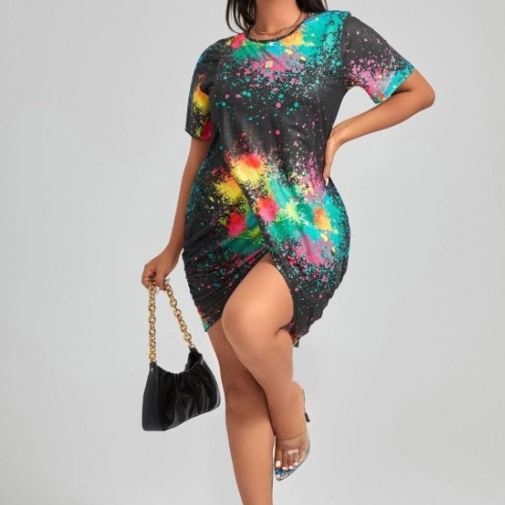 SHEIN Plus Tulip Hem Tee Dress 1X